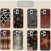 Luxury Clmj BUGR Abstract retro art Phone Case for iPhone 17 16e 16 15 14 13 12 11 XR XSMAX Air Pro Max Plus Double-layer Cover