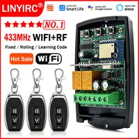 Universal Works With Tuya 433MHz Garage Gate Remote Control Receiver 433.92MHz Fixed Rolling Code Wifi Smart Switch Module Relay