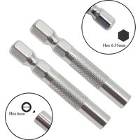2pcs Screwdriver Adapter Hex Shank 6.35mm Insert Bit Adapter To 4mm Electric Screwdriver Socket Holder Hand Tool