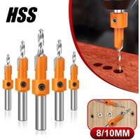 8/10mm high-quality high-speed steel woodworking countersunk end milling cutter drill bit, disassembly woodworking milling tool