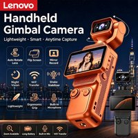 Lenovo 4K Handheld-Gimbal-Kamera mit WLAN-Übertragung, Bildstabilisierung und HD-Drehbildschirm für Reisen und Outdoor-Vlogging