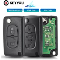 KEYYOU 2/3 Buttons ASK FSK Filp Remote Car Key 433MHz For Citroen C5 C2 C3 C4 Grand Picasso Berlingo C6 C8 ID46 CE0536 CE0523