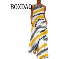 Tie Dye Painting Women's Long Dress Summer Fashion Streetwear Casual Retro Loose Sundress Print Dresses Womens Party Maxi Dress