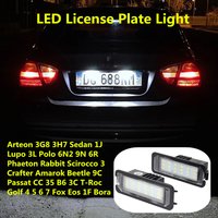 NEW Error Free White LED Car License Plate Light Bulbs Accessories For VW Golf 4 5 6 7 Polo 6N2 9N 6R Scirocco 3 Lupo 3L Amarok