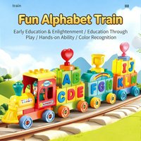 Big Particle Building Blocks Train ABC Learning Bricks Toy for Kids Toddlers Safe Early Education Construction Set Birthday Gift