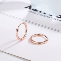 585 purple gold plated 14K rose gold glossy fashion hoop earrings for women minimalist new party jewelry for girlfriend gift