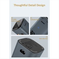 goodidea 80W 6-In-1 GaN Charging Station Wireless Adapter with Type C PD 60W Retractable Charging Cable Fast Charger US PLUG