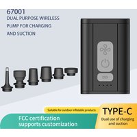 Rechargeable 2-in-1 Air Pump USB Portable Electric Inflator Deflator 3500Pa Mini Cordless Air Pump for Camping Mattress 1200mAh
