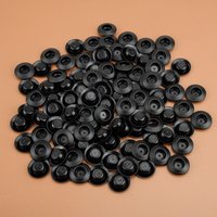 100pcs/Set Black 1/2" Hole Flush Mount Plastic Body & Sheet Metal Plug Button Fit for Auveco 11746 14 to 26 Gauge Material