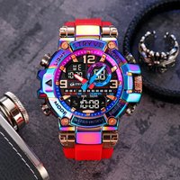 UTHAI CQ254 Fashion Sports Electronics Watch Colorful Night Light Man Watch Waterproof Multi Functional Clock Watches for Man image 4