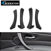 Black Left Right Inner Door Pull Handle Kit Panel Pull Cover Trim For BMW 3 Series E90 E91 E92 2004-2012 316 318 320 325 328i
