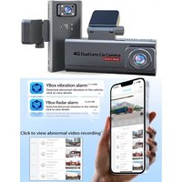PEGATISAN 4K 4G LTE Dash Cam Dual Lens Car DVR, Human Detection GPS, 24/7 Parking Monitor Remote Live View, 6 Month Long Standby