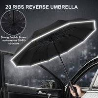 20 Bones Fully Automatic Reverse Folding Umbrella with Windproof Reflective Stripe UV Umbrellas