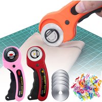45mm Rotary Cutter Set Leather Craft Cutting Tool with Ergonomic Handle for DIY Fabric Patchworking Sewing Quilting Crafting