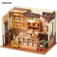 Robotime Rolife Becka's Baking House DIY Miniature 3D Wooden Model Kit for Kids - Easy Assembly Home Decor Toy