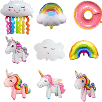 1 Piece Of Big Rainbow Smile White Cloud Donut Lce Cream Aluminum Mold Helium Balloon Children's Birthday Party Toy Decoration