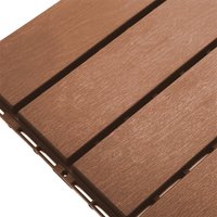 Decking Tiles 12 PCs Brown Polydeck Plastic for Garden Flooring, Patio, Balcony, Concrete, Hot Tub Click Deck Tiles Indoor, 30