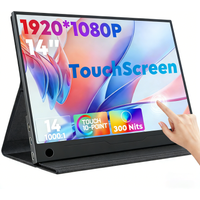 Amoudo 14 Inch Touch Portable Monitor 1920 x 1080P Second Screen FHD Lightweight Thin USB Type-C Mini HDMI Extend Screen