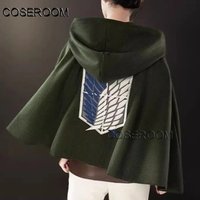 COSEROOM-SR Dark Green Survey Corps Cloak Embroidery Cape Attack on Titan Shingeki no Kyojin Eren Levi Ackerman Cosplay Costume