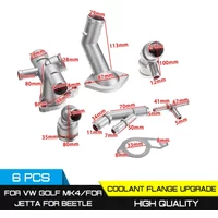 Car 6pcs/set Aluminum Coolant Flange Upgrade Kit For VW Golf MK4 For Audi TT 2000-2002 06A121133J For Jetta GTI 1.8T 2000-2005