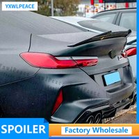 PSM Style Real Carbon Fiber / FRP Black Rear Trunk Cover Wings Spoiler Car Accessories For BMW 8 Series G16 M8 4 Door 2018-2023