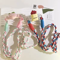 Long Crossdy Phone Lanyard Korean Fashion Fruit Milk Tea Rope for Phone Colorful Peach Floral Phone Straps Accessories