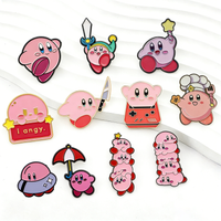 Cute Pink Hero Enamel Pins Cartoon Brooches Badges for Backpacks Jackets Hats Retro Collection Gifts Cosplay Accessories