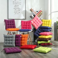 Linen & Pearl Cotton Square Seat Cushion with Backrest Pillow - Ergonomic Home Office Computer Chair Protector