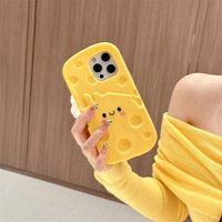 3D Cute Yellow Cheese Cartoon Silicone Phone Case For iPhone 16 promax 15 14 Plus 13 12 Pro Max Soft Cover