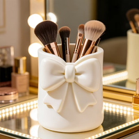 Bow shaped countertop storage bucket, pen holder storage box, makeup brush storage box