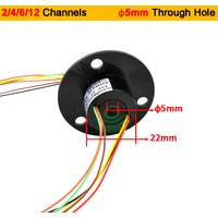 2/4/6/12 Channels 2A Hollow Shaft Slip Ring Rotation Connector with Through Hole 5mm For Camera Gimbal Ferris Wheel Rings