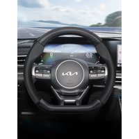 Suitable for Kia Breathable Leather Matte Carbon Fiber Texture Steering Wheel Cover Suitable for Ceed Jd Picanto Sportage 3 2019 Ev3 Rio 4 Cerato 2 Stonic Niro Xceed K3 Morning Soul K4 Forte K2