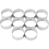 12 Pack 6Cm Stainless Steel Tart Ring Heat-Resistant Perforated Cake Mousse Ring Round Ring Baking Doughnut Tools