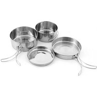 Outdoor Stainless-Steel Camping Cookware Set Hiking Backpacking Cooking Picnic Bowl Pot Set