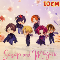 Anime Sasaki and Miyano Acrylic Stand Figure 10CM Chibi Sasaki Shuumei Miyano Yoshikazu Desktop Decoration Merch Gift for Fans