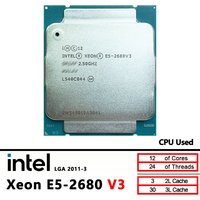 Intel Xeon E5 2680 V3 Used E5 2680V3 2.5 GHz Twelve-Core Twenty-four-Thread CPU processor 30M 120W LGA 2011-3