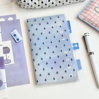 Korean Blue Healing Notebook Kawaii Journal Multi Format Inner Pages with Grid Ruled Polka Dot Planner Color Pages Daily Journal