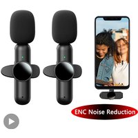 Buttonhole Lapel Professional Dual Mic Tie Lavalier Wireless Microphone Mini For iPhone Android Mobile Phone Cell PC Micro Kit