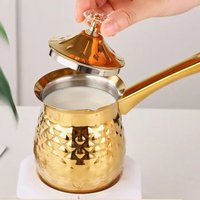 200/400/600ML Stainless Steel Frying Cup Multifunctional Small Oil Fryer Flat Bottom Patterned Cup Coffee MilkCup Small Milk Pot
