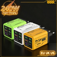 PD 240W USB 6 In 1 Fast Charge Charger Multi Ports Type C Quick Charging Phone Adapter For iPhone Samsung Huawei Xiaomi Oneplus