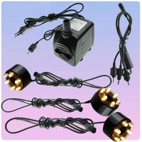 Underwater 6-12 LED Pump with Light Ring For Fountain Fish Pond Water Garden 12V Adapter Lighting With 3-in-1 Cord