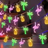 1.5M 10LED Flamingo Pineapple String Light Summer Tropical Hawaiian Party Decoration Palm Tree Fairy Light Garland Beach Wedding