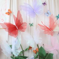 3D Tulle Butterfly Wall Decor Set Large Hanging Butterflies Wedding Party Backdrop Room Nursery Birthday Decoration