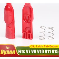 Clip Latch Tab Button for Dyson V7 V8 V10 V11 V15 Wand Tube & Vacuum Cleaner Head Clip Latch Tab with Spring Repair Parts
