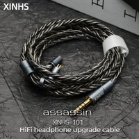 XINHS-101 Assassin 6 core silver foil mixed OCC headphone upgrade cable 0.78mm IE900 for Sennheiser AKG MK4 IEM