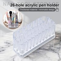 1pcs Transparent 26 Holes Accrylic Nail Brushes Pen Holder Storage Tools Makeup Brushes Pen Display Case Holder Showing Shelf