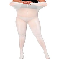 1 Paar weiße Strumpfhosen für Damen in Übergröße, dehnbare, transparente weiße Strumpfhosen, Strumpfhosen für Damen