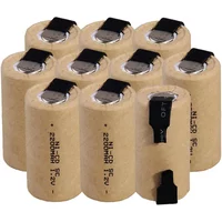 SC Battery 1.2V 2200mah1-20pcs SubC Nickel-Cadmium Rechargeable Battery with Label Power Tools Nickel-Cadmium SC Battery