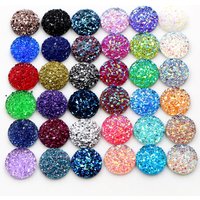 New Fashion 40pcs 10mm Mix Colors and Water Green AB Color Flat Back Resin Cabochons Cameo