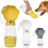 2 in 1 Dog Water Bottle With Food Container 530ml Outdoor Portable Pet Water Dispenser Feeding Bowl For Small Large Dogs Cats